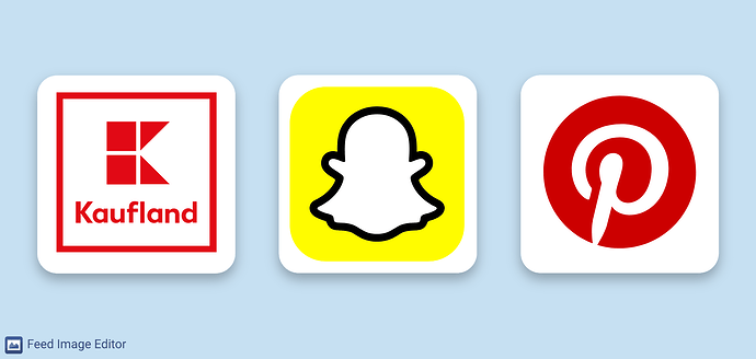 Kaufland, Snapchat and Pinterest in the Feed Image Editor app and Image validator.