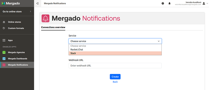 mergado notifications slack